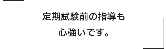 定期試験前の指導も心強いです